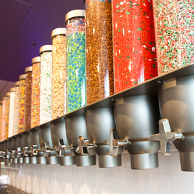 Dry Topping Dispensers for Ice Cream, Granola & Frozen Yogurt