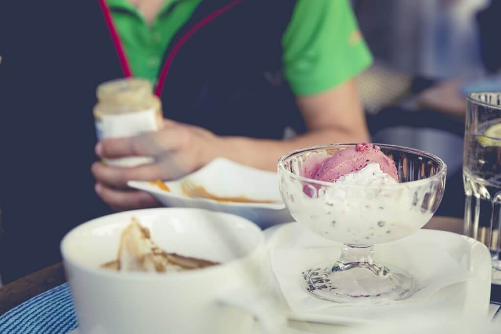 ice cream in bowls