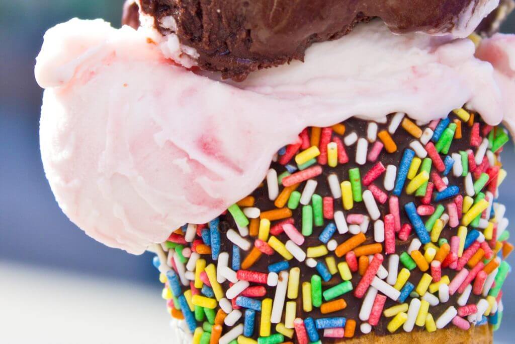 ice cream with sprinkles up close
