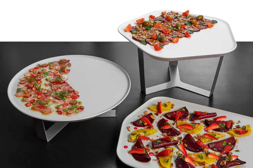 Melamine Serving Platters and Trays on stands