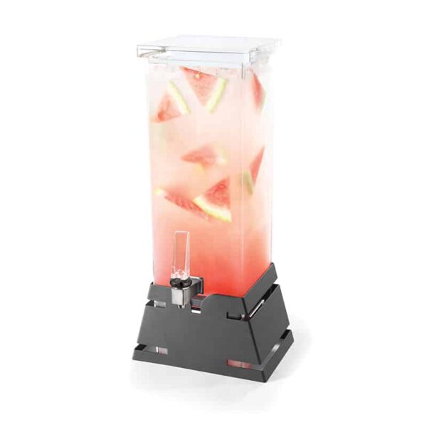 2 Gallon Square Black Matte Pyramid Base Beverage Dispenser
