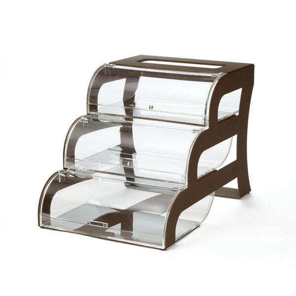 Bakery Case 3-Tier Bronze - Clear Acrylic Cases, Bronze Frame,  1 EA - BK017