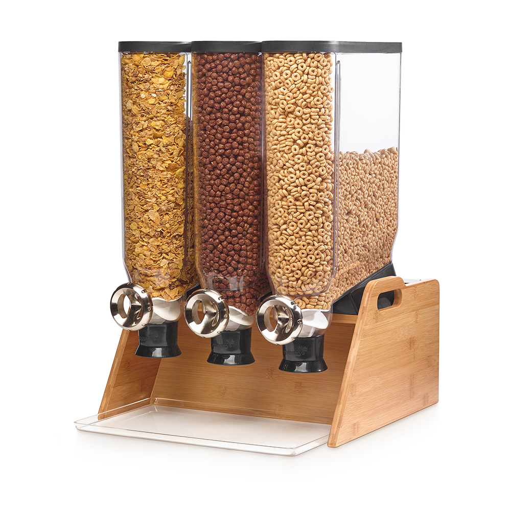 PROBULK Tabletop Dispenser System Triple with Bamboo Stand & Catch
