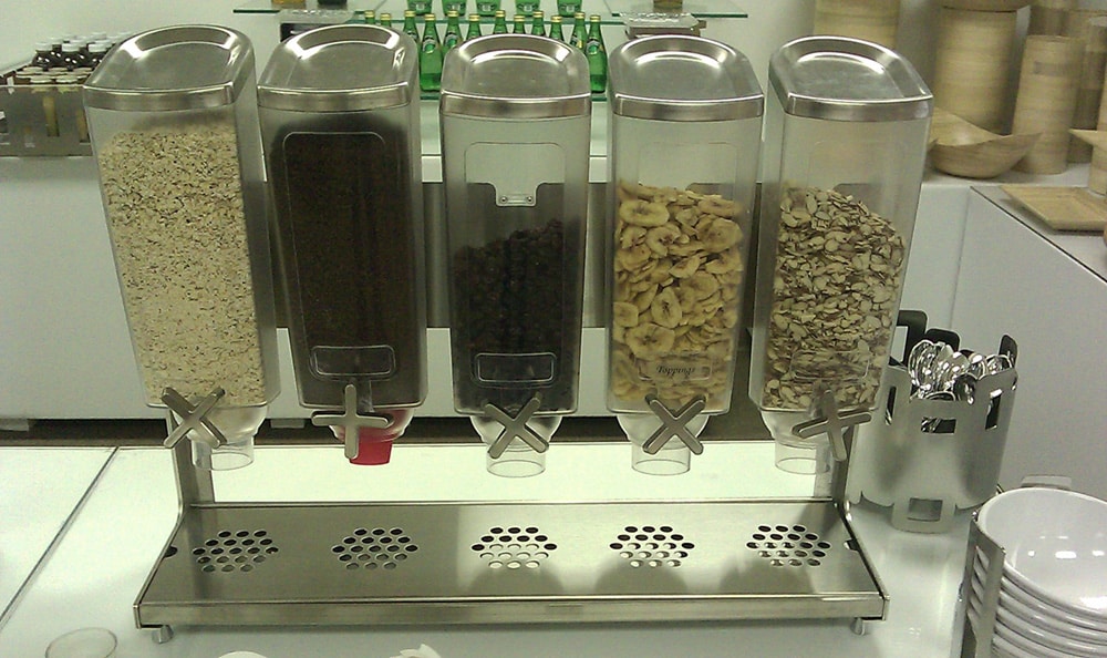 EZ-PRO™ Five-Container Table Top Cereal Dispenser Stand & Catch