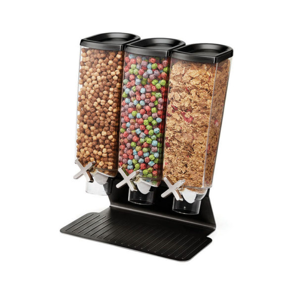 Rosseto EZ-PRO Five-Container Table Top Cereal Dispenser Stand & Catch  Tray, Black