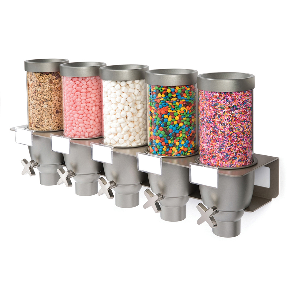 EZ-SERV® Five-Container Wall Mounted Candy Dispenser (.65 Gallons Each) -  EZ534 - Rosseto