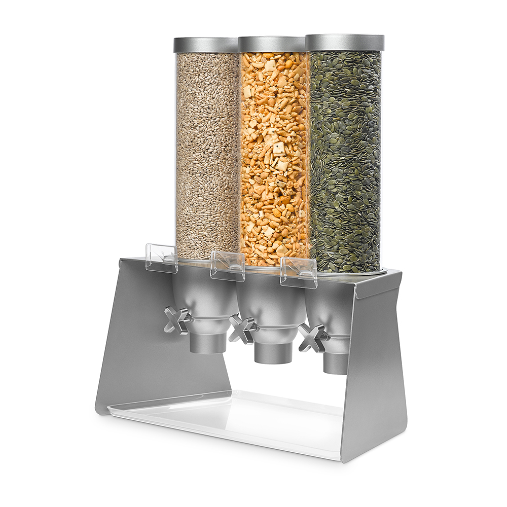 サーバーレスト EZ-SERV® Three-Container Table Top Dispenser with Grey Metal