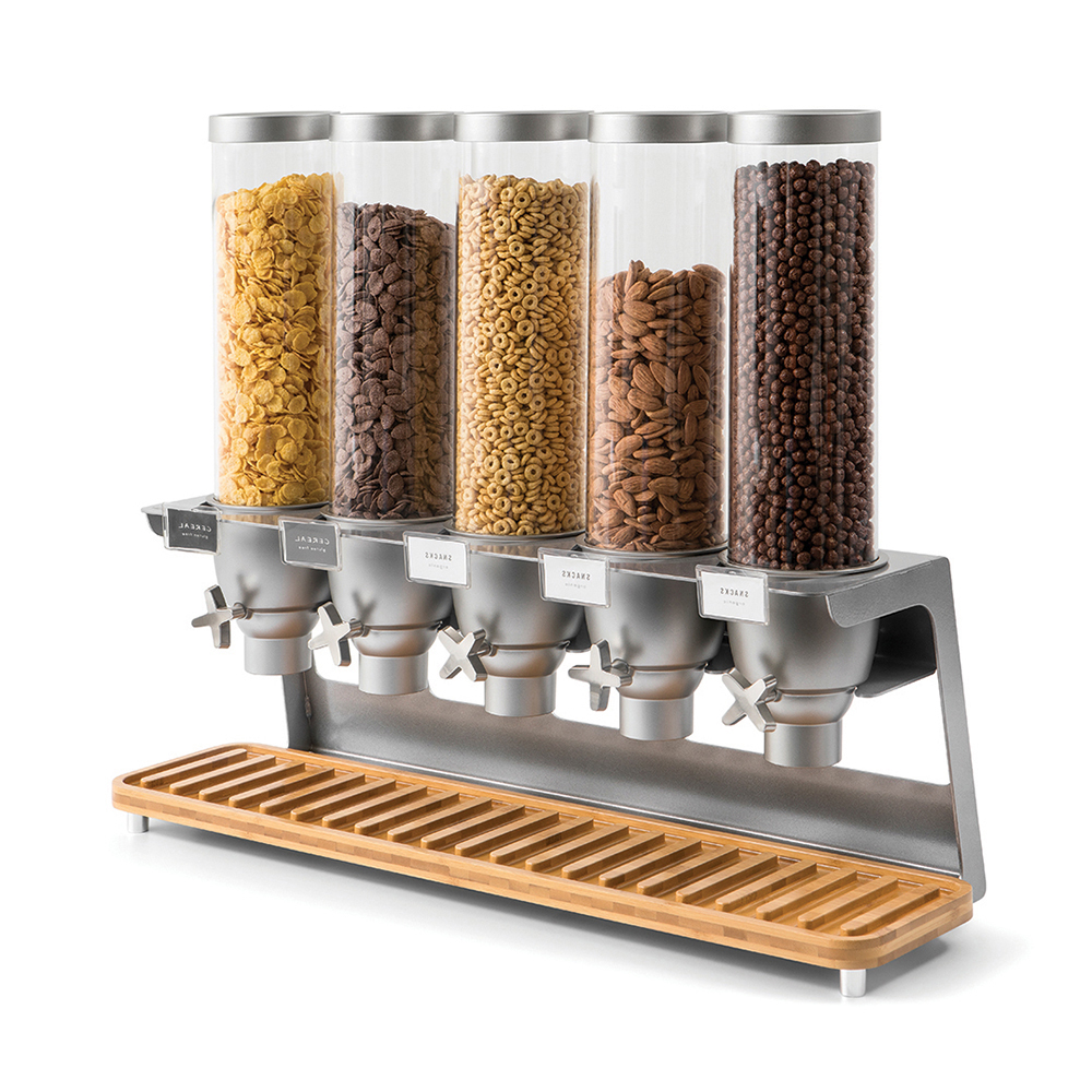 PRO-BULK Tabletop Dispenser System Triple with Bamboo Stand & Catch Tray -  DS102 - Rosseto