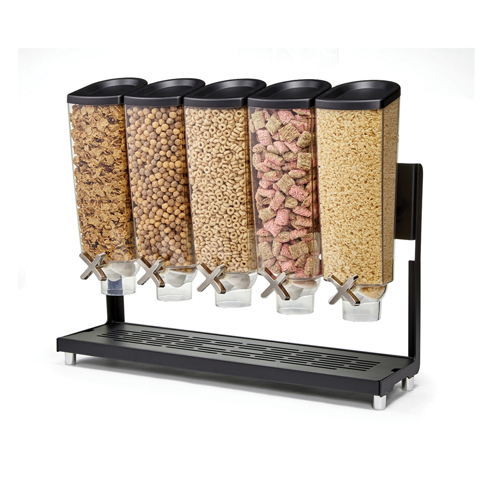 EZPRO™ FiveContainer Table Top Cereal Dispenser Stand & Catch Tray (1
