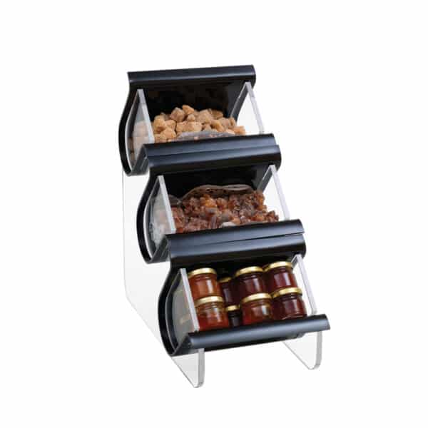 Rosseto® Single Unit, Three-Compartment Black Acrylic EZ-Organizer - EZO715