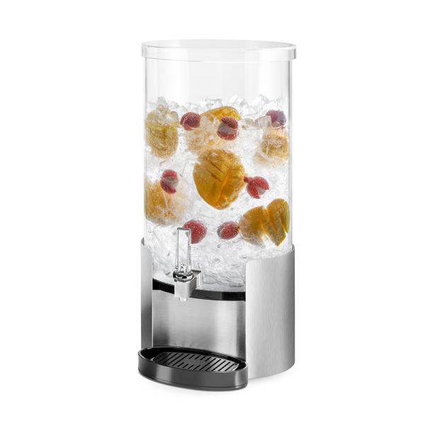 Wholesale Clear Drink Beverage Dispenser Juice Glass with Metal