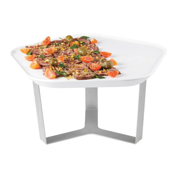 Forme’™ Melamine Tray & 7" Riser Set, White Polygon - SM270