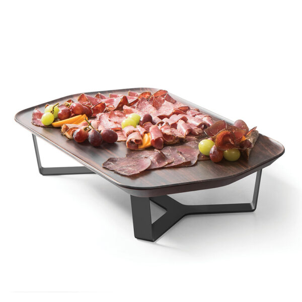 Forme’™ Melamine Tray & 4 leg 4" Riser Set, Walnut Rectangle, 2pcs. - SM291