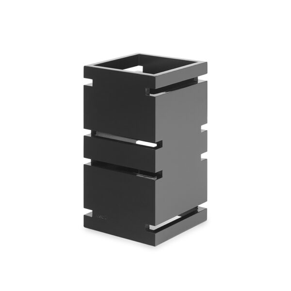 SKYCAP® 12” Black Gloss Natural Bamboo Square Multi-Level Riser - SW102
