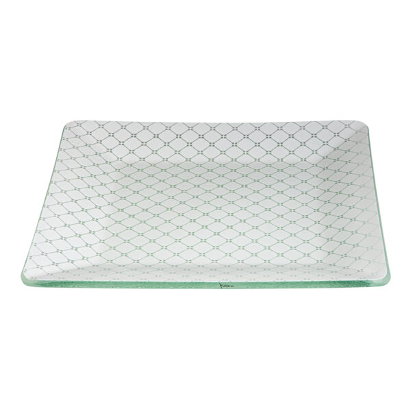 Kalderon Zenit White 14" Square Handmade Glass Platter, 1 EA - GLS032W