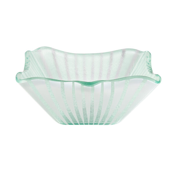 Kalderon Stelo White 10" Square Handmade Glass Bowl, Set of 2 - GLS040W