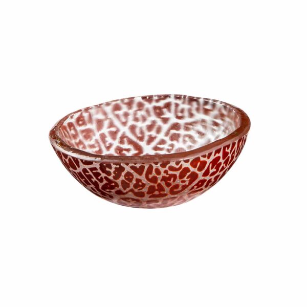 Kalderon Foglia Cognac Mini Round Deep Handmade Glass Bowl, Set of 12 - GLS056C