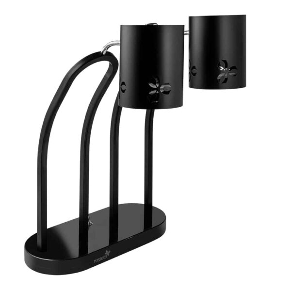 Heat Lamp, Iris™ Double Black Matte with Black Metal Base, 1 EA - HL020