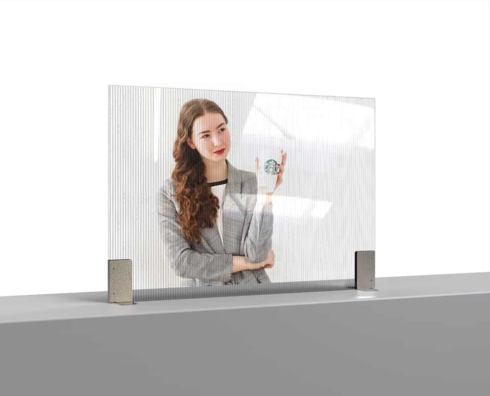 Avant Guarde™ 28" Clear SemiTransparent Booth Divider RD003 Rosseto
