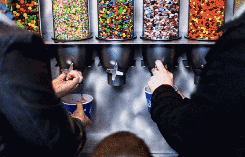 Dry Topping Dispensers for Ice Cream, Granola & Frozen Yogurt