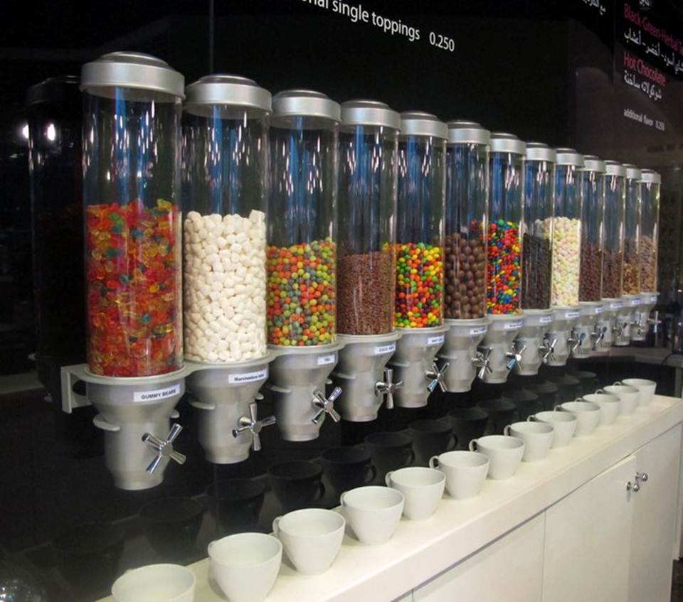 Dry Topping Dispensers for Ice Cream, Granola & Frozen Yogurt