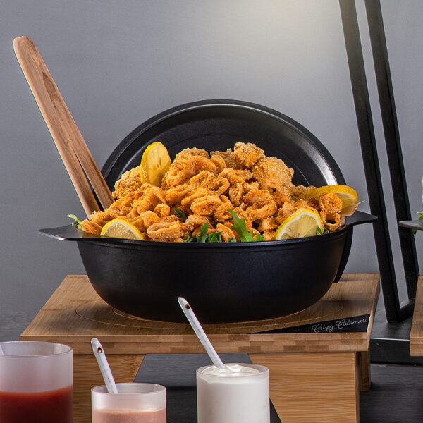 Cooklite™ Black,Cast Aluminum Coated Casserole with Lid - CW0475BK