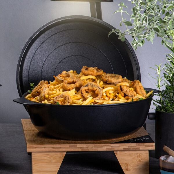Cooklite™ Black,Cast Aluminum Coated Casserole with Lid - CW095BK