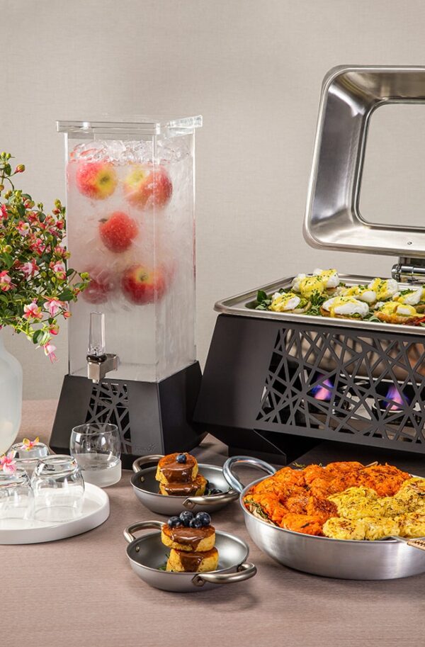 Geo chafing and beverage dispenser