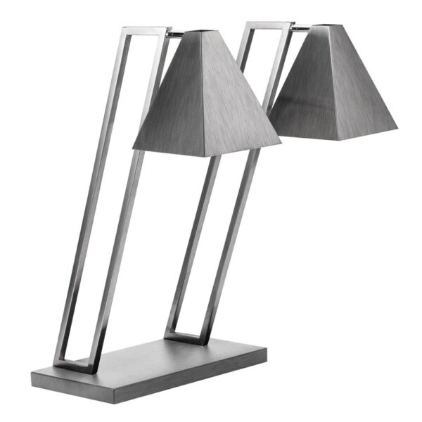 Double Stainless Steel Pyramid Heat Lamp with Metal Base - HL014