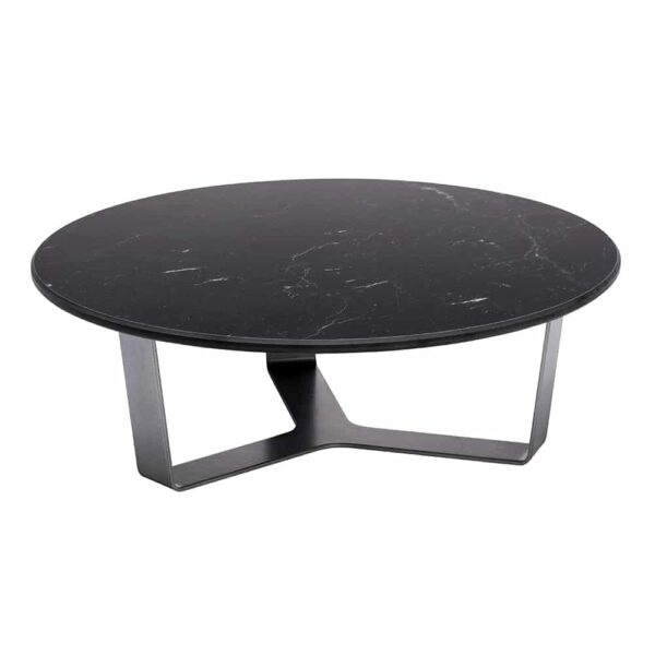 Modulite Table Modulite® Black Marble 14” Round HPL Table Top - MT-400BM - Rosseto