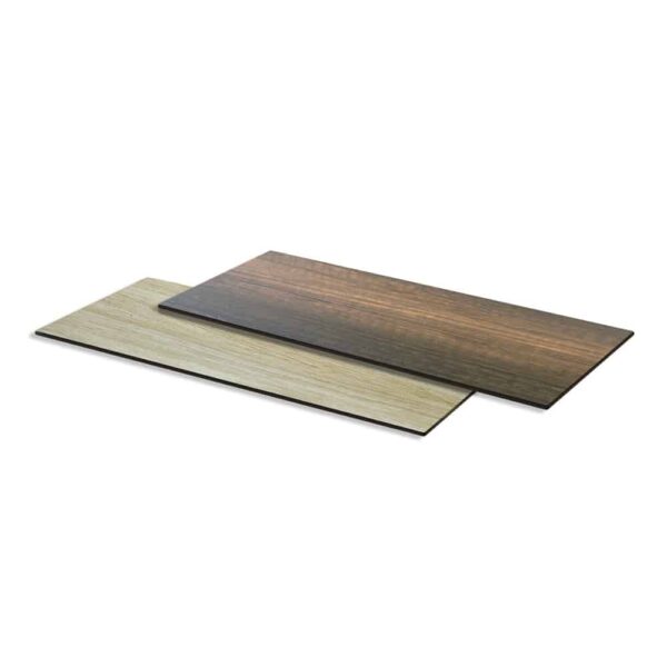 Walnut/Natural Wood Wide Reversible Rectangular HPL Surface - HPL005WNW