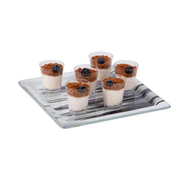 Aroma Black & White Square Platter with Rim, 1 EA - GLS060BW