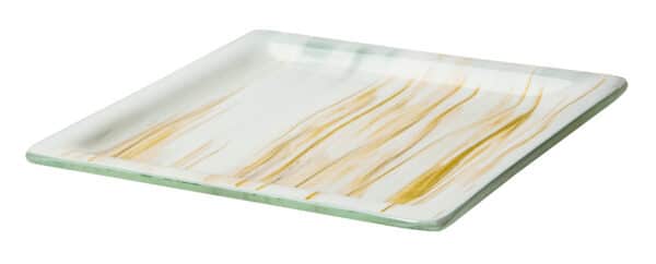 Aroma Gold & White Square Platter with Rim, 1 EA - GLS060GW