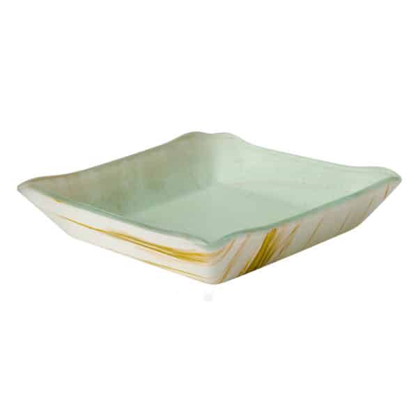Aroma Gold & White Square Conical Bowl, 1 EA - GLS063GW