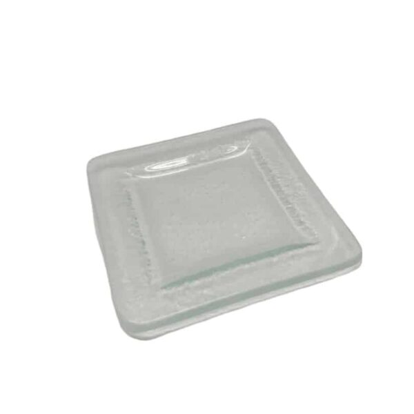 Aroma Crystal Clear Mini Square Plate with Rim, Set of 12 - GLS064CC