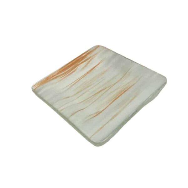 Aroma Gold & White Mini Square Plate with Rim, Set of 12 - GLS064GW