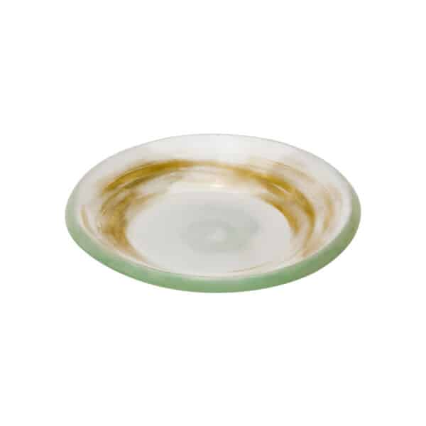 Aroma Gold & White Mini Round Plate, Set of 12 - GLS066GW