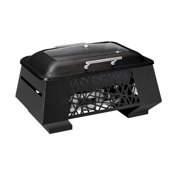 10" GEO Multi-Chef™ Blk Chafer w/Black Soft Close Lid, 3 Fuel Holders and Reversible Burner Stand, 1 EA - SK077