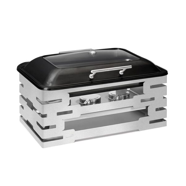 10" Multi-Chef™ SS Warmer w/Black Soft Close Chafer, 3 Fuel Holders & Reversible Burner Stand, 1 EA - SK080