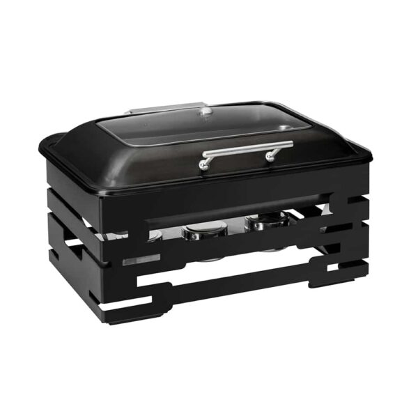 10" Multi-Chef™ Blk Warmer w/Black Soft Close Chafer, 3 Fuel Holders and Reversible Burner Stand, 1 EA - SK081