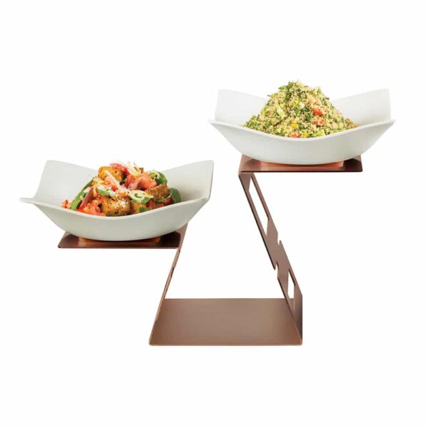 Swan® Bronze Multi-Level Riser with Two Large Square Melamine Bowls, 1 EA - SM - SM397