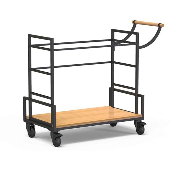 Modulite® Serving Cart, Blk & Nat Bamboo Frame Base and Handle, 1 EA - MC-SERVBASE