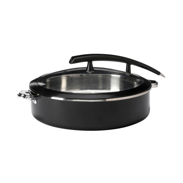 Rondeau Buffet Server Round Black 7.93 Qt Pot with Food Pan, 1 EA