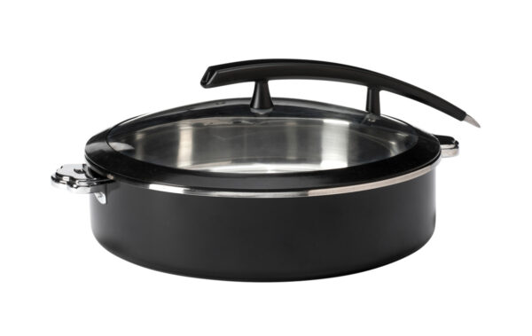 Rondeau Buffet Server Round Black 7.93 Qt Pot with Food Pan, 1 EA
