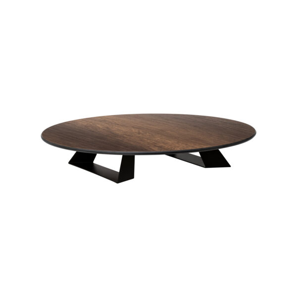 Alto 20" Round Walnut HPL Riser w/3" Black Legs, 1 EA