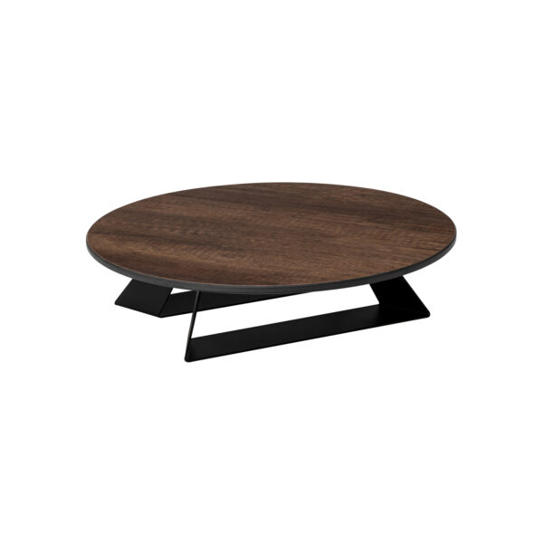 Alto 14" Round Walnut HPL Riser w/3" Black Legs, 1 EA