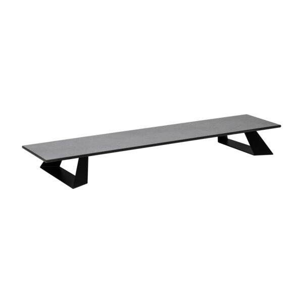 Alto Narrow Rectangle Concrete Gray HPL Riser w/3" Black Legs, 1 EA