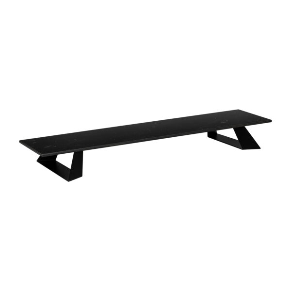 Alto Narrow Rectangle Black Marble HPL Riser w/3" Black Legs, 1 EA