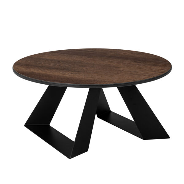 Alto 20" Round Walnut HPL Riser w/6" Black Legs, 1 EA