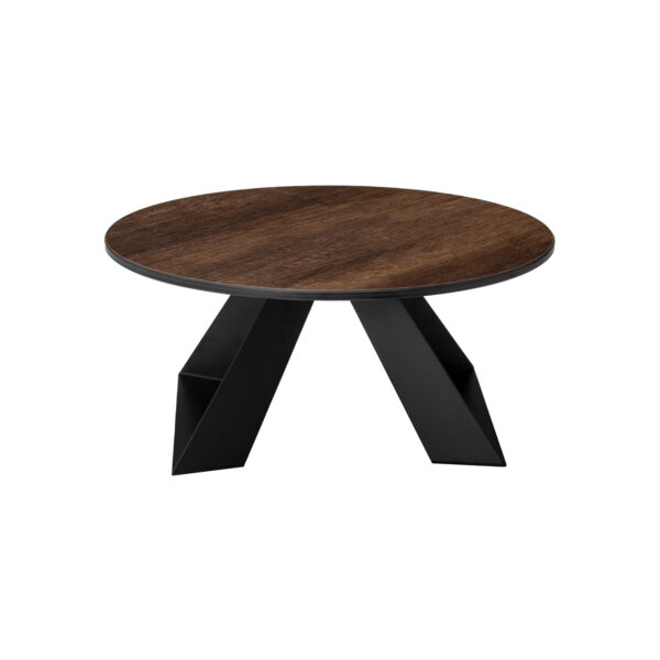 Alto 14" Round Walnut HPL Riser w/6" Black Legs, 1 EA